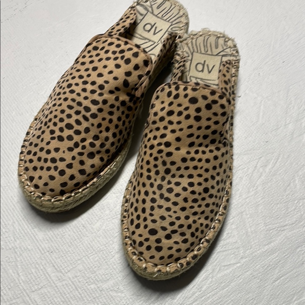 DV Tan and Black Polka Dot Espadrilles
